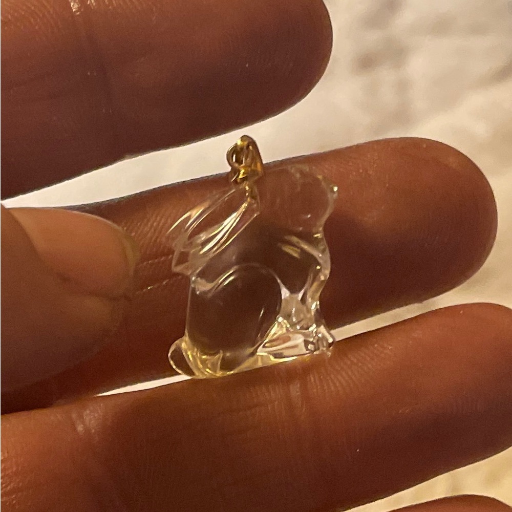 Clear quartz and 14k bail rabbit pendant - Picture 3 of 3